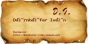 Dörnhöfer Iván névjegykártya